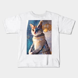 Silver armor knight cat: Milady Kids T-Shirt